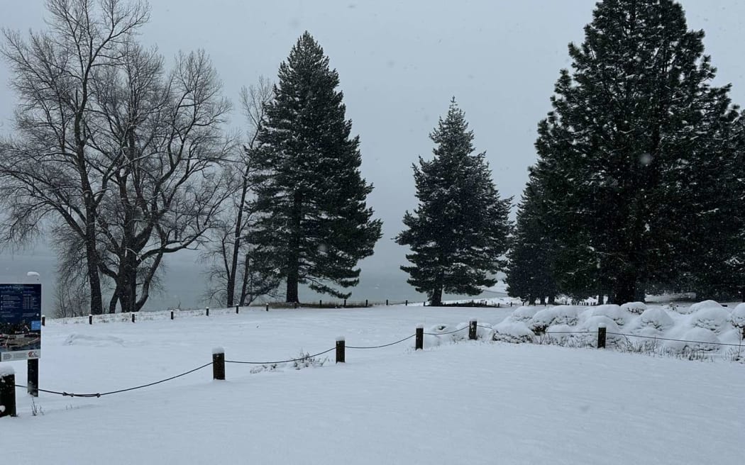 Snow in Lake Tekapo on 30 July 2024.