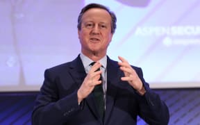 British Foreign Secretary David Cameron speaks at the Aspen Security Forum on 7 December 2023 in Washington, DC.