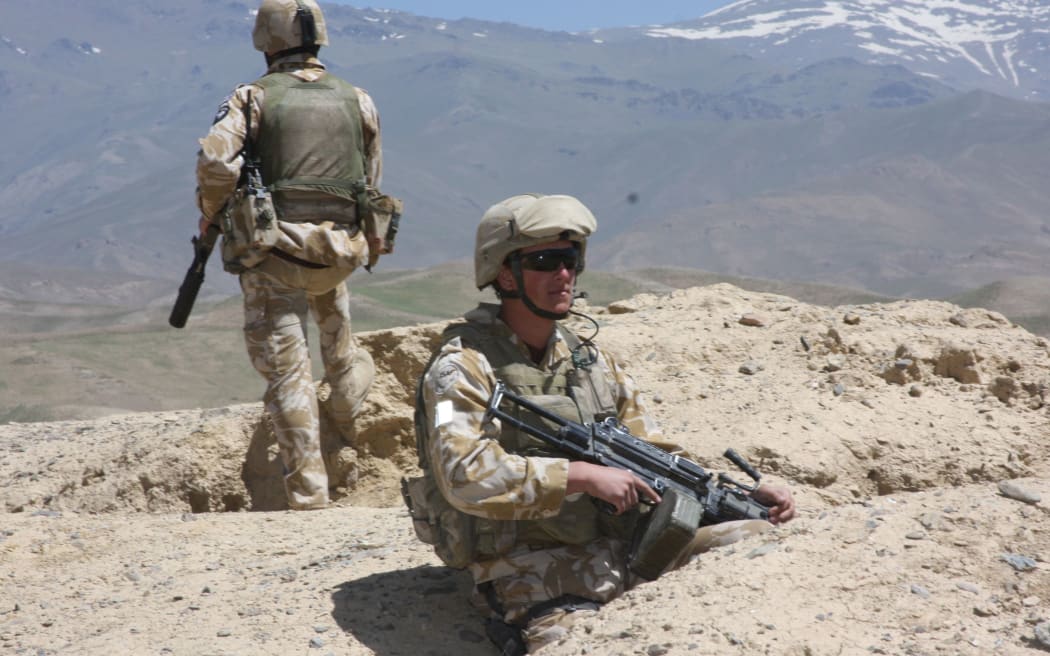 Two members of the New Zealand Provincial Reconstruction Team provide security in Shebar district, Bamiyan province, Afghanistan..