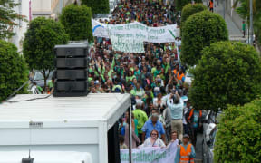 New Caledonia teachers protest.