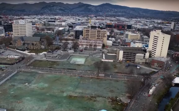 The lot where a new convention centre will be built in downtown Christchurch.