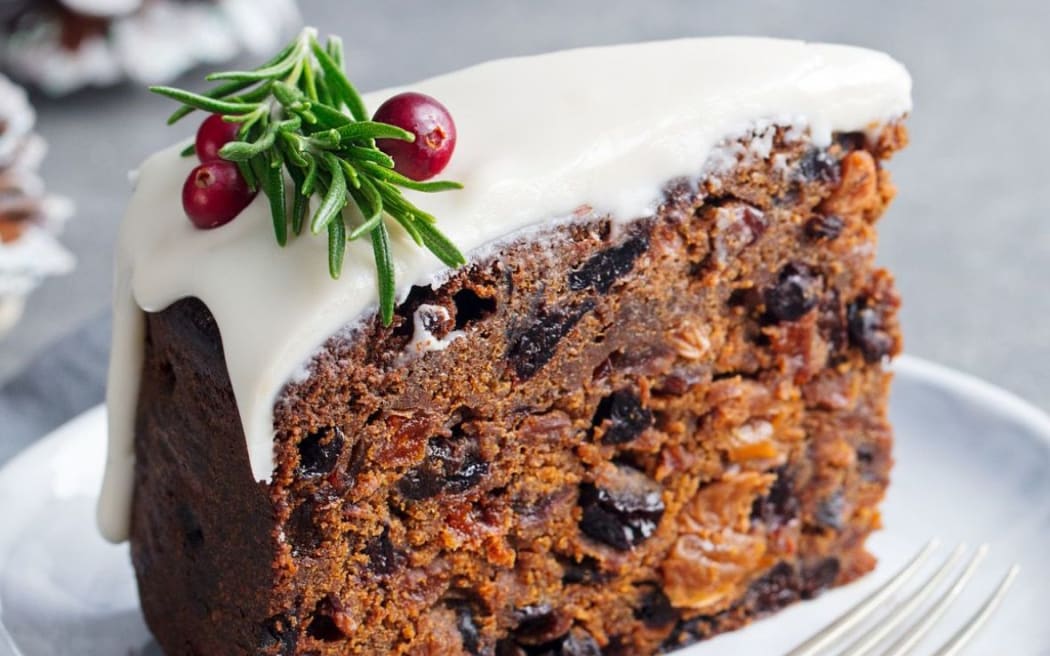 A slice of Christmas cake