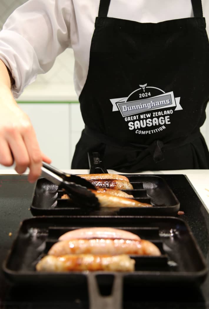 Sausages are cooked up for judges.