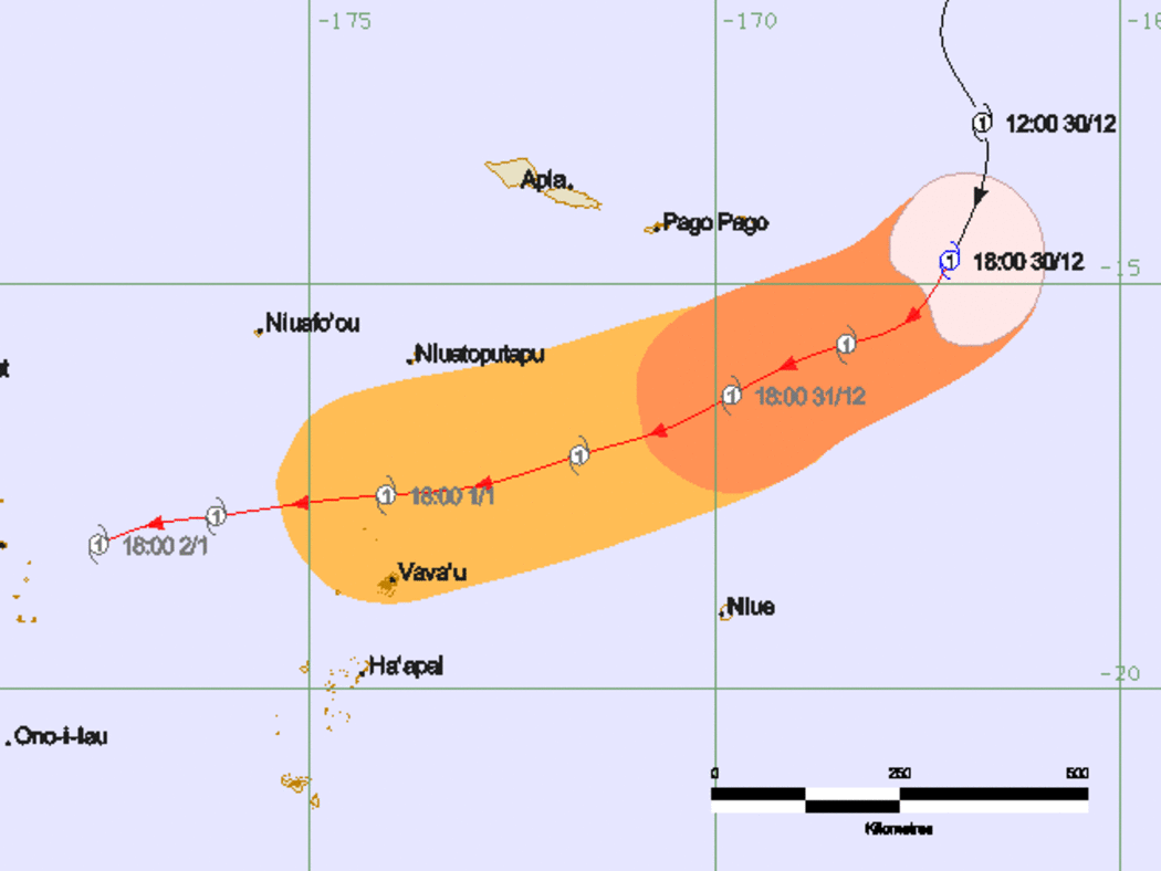 Cyclone Ula tacking map