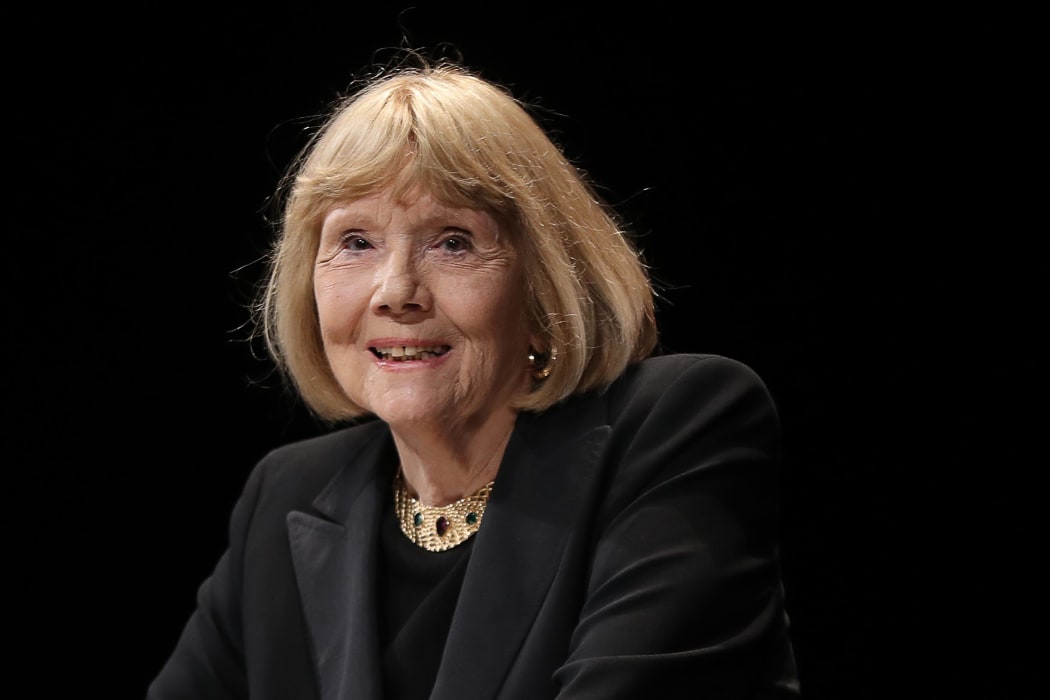 Diana Rigg speaks as she receives the Icon Award  during the opening ceremony of the 2nd edition of the Cannes International Series Festival (Canneseries) on April 5, 2019,  at the Palais des Festival in Cannes, southern France.