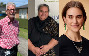 Monte Cecilia Housing Trust's Bernie Smith, Penina Trust's Roine Lealaiauloto Community Housing Aotearoa's Vic Crockford.