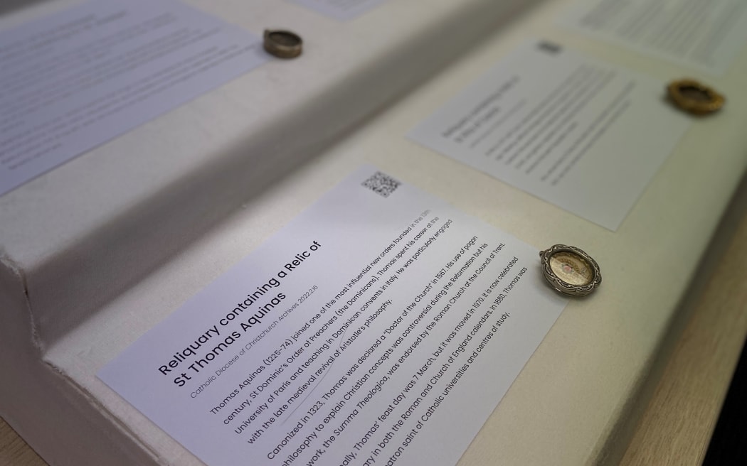 The relics displayed.