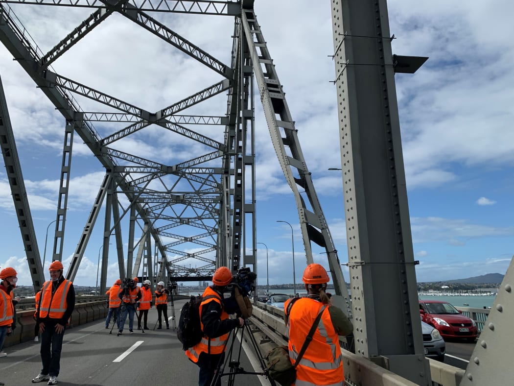 Damaged beam on the Auckland Harbour Bridge.