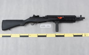 A gun seized during the Head Hunters raid.