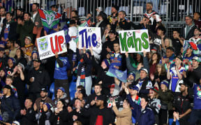 Fans during the NRL Semi Final match between the New Zealand Warriors and Newcastle Knights at Go Media Stadium Mt Smart.