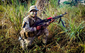 Officer cadet Nathan Muli from Papua New Guinea.