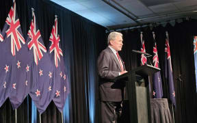 Winston Peters speaking at New Zealand First's annual gathering.