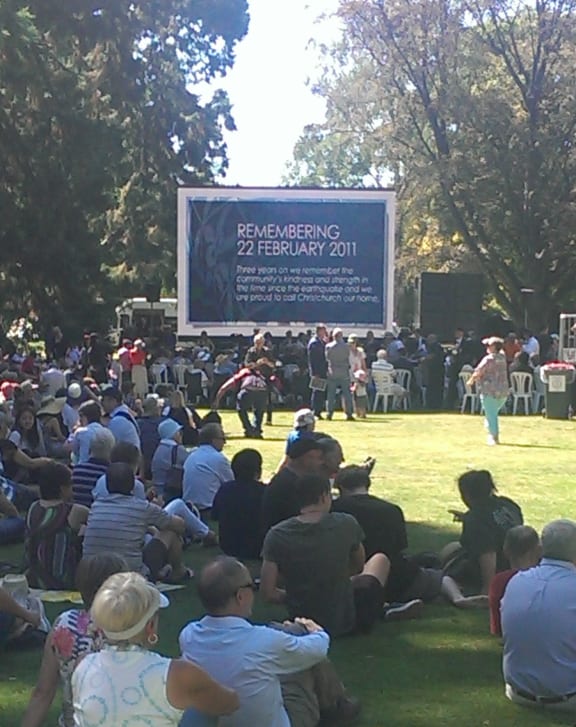 The memorial service about to begin.