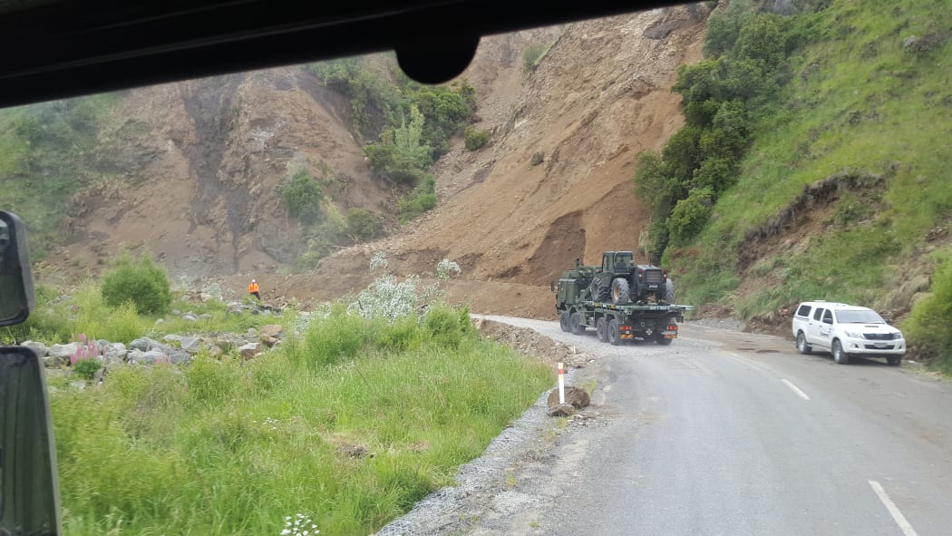 A photo from today's army convoy from Culverden, taken by RNZ reporter Maja Burry