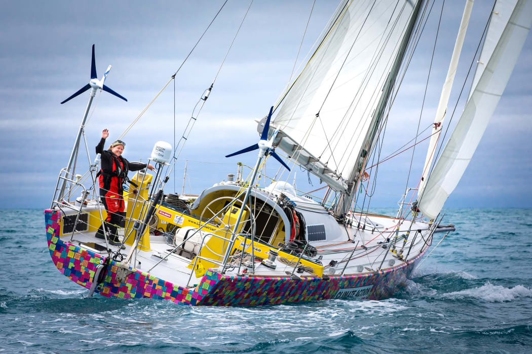 Lisa Blair leaving Portland, Victoria on the Climate Action Now.