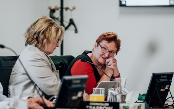 Wellington City Councillor Sarah Free, right.