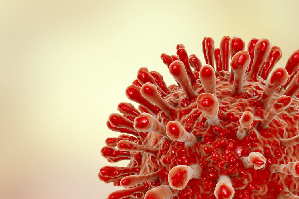 Computer illustration of a human immunodeficiency virus (HIV) particle.