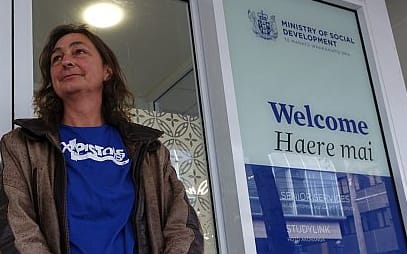 Advocate stands outside WINZ office