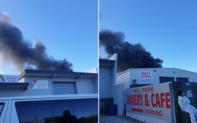 A blaze at a food processing building in East Tamaki, Auckland.
