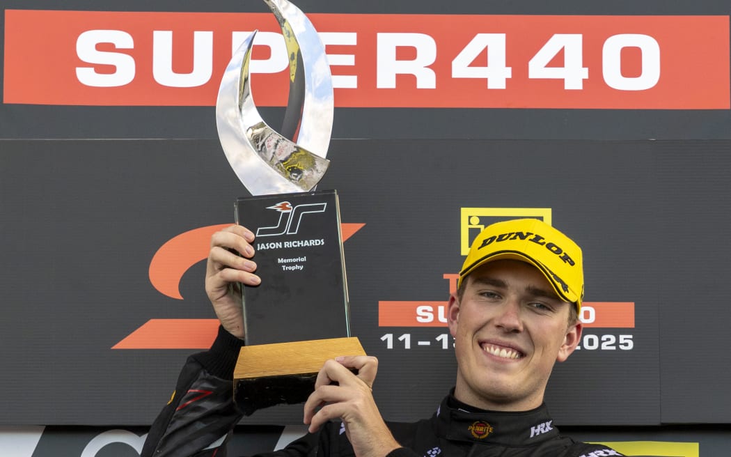 New Zealand driver Matt Payne wins the Jason Richards Trophy today at the 2025 ITM Taupō Super440, Event 02 of the Repco Supercars Championship, Taupō International Motorsport Park, Taupō, , New Zealand. 13 Apr, 2025.