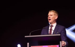 Labour Party leader Chris Hipkins speaks at the party's Congress on 28 June, 2026.