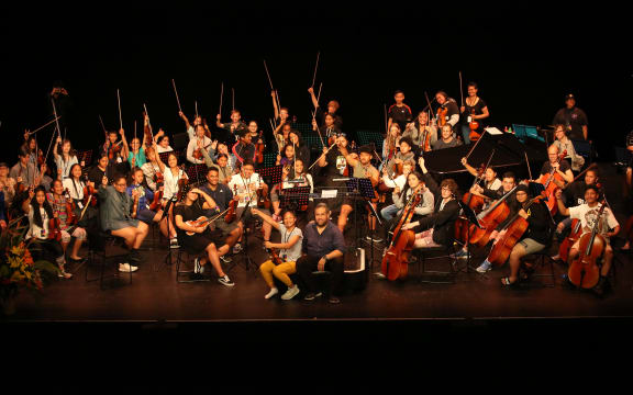 Virtuoso Strings rehearse at The Opera House, Wellington.