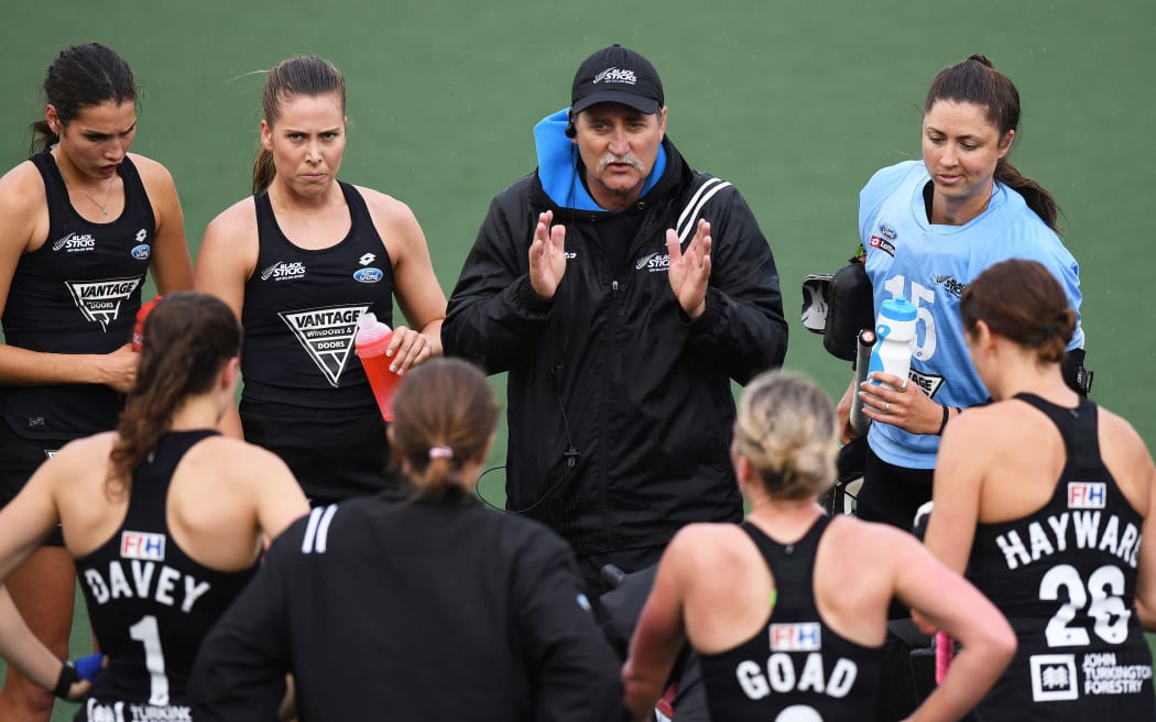 NZ coach Mark Hager.
New Zealand Black Sticks Hockey World League Final. 2017