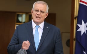 Australia's Prime Minister Scott Morrison at Parliament House in Canberra on 10 April, 2022.