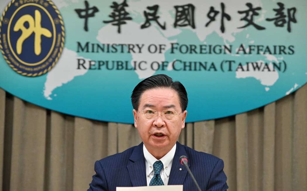 Taiwan's Foreign Minister Joseph Wu speaks during a press conference in Taipei on 26 March 2023 after an announcement by Honduras that it has broken off diplomatic relations with Taiwan, 11 days after saying it would establish diplomatic relations with China.