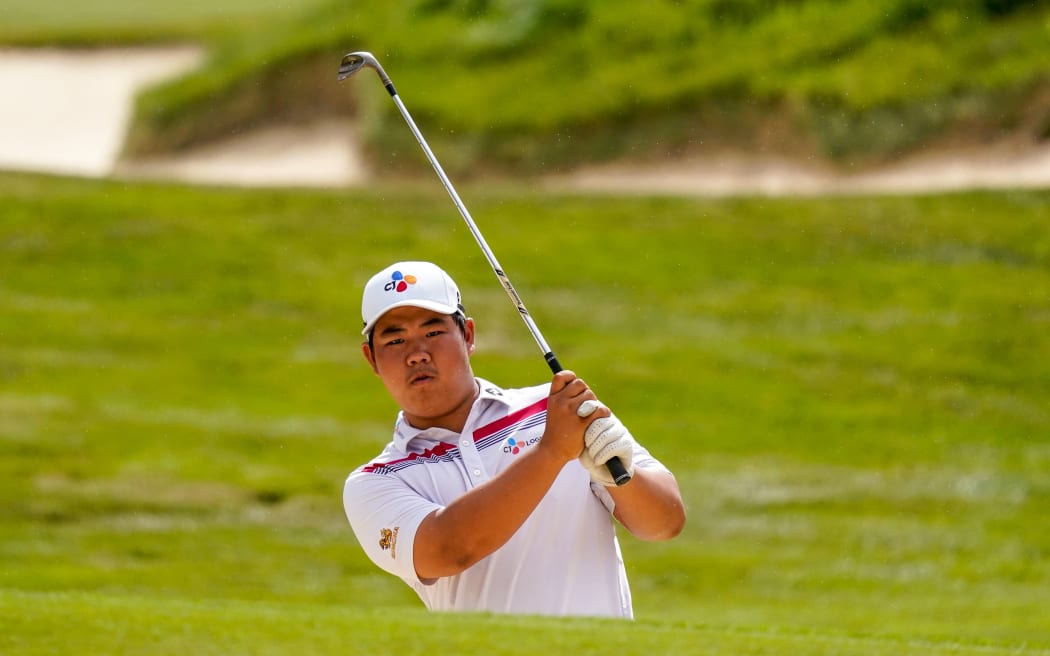 South Korean golfer Joohyung Kim at the NZ Open.