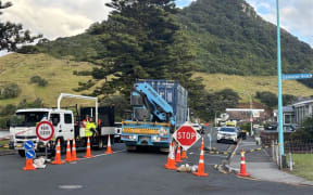 The Mount Maunganui cordon on Monday morning 26/01/26.