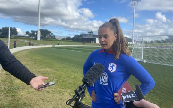 Dutch player Lieke Martens was happy about the public reception to their public training at Bay Oval on 19 July, 2023.