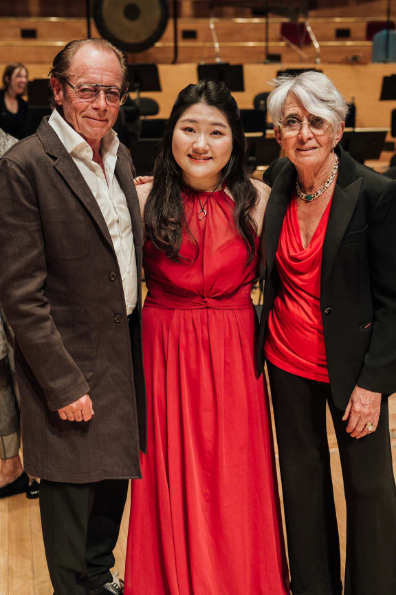 Do Gyung (Anna) Im, Winner of the Michael Hill Competition 2019 with Sir Michael and Christine Lady Hill