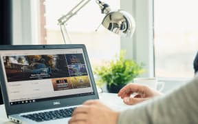 WROCLAW, POLAND - NOVEMBER 29th, 2018: Modern laptop on the desk in office with Microsoft Store application on the screen. Microsoft Store is a digital distribution platform sponsored by Microsoft.