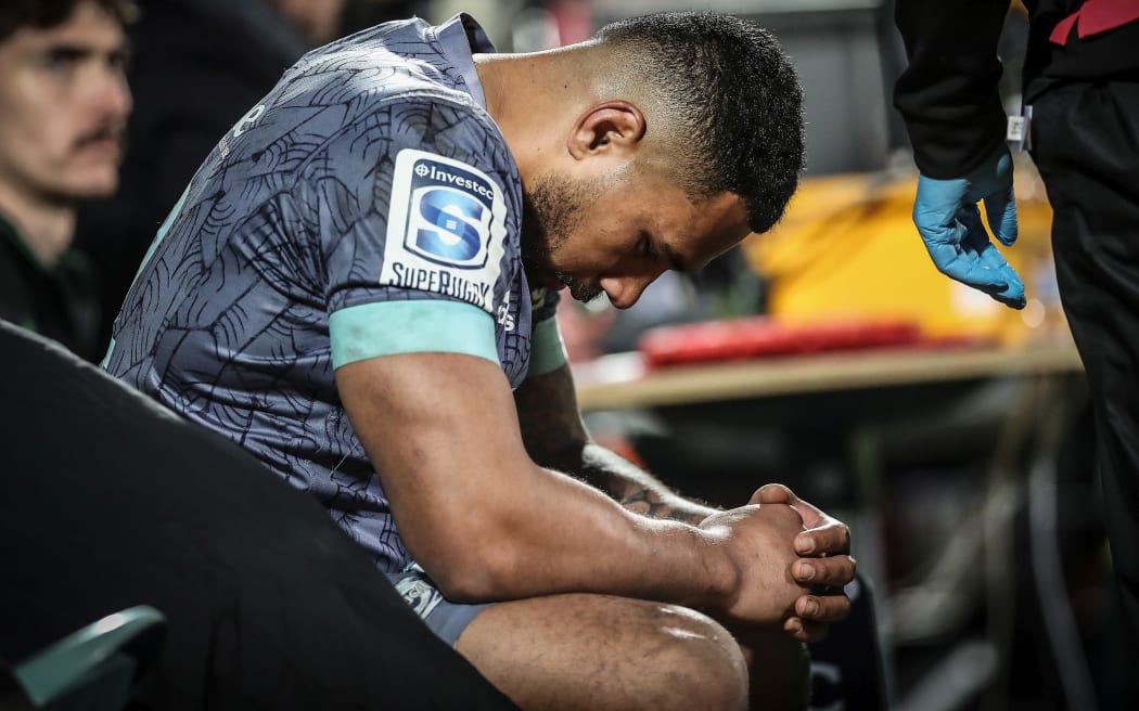 Ngani Laumape. Crusaders vs. Hurricanes. Super Rugby Aotearoa. Orangetheory Stadium, Christchurch, New Zealand, Saturday 25 July 2020. Â© Copyright image by Martin Hunter / www.photosport.nz