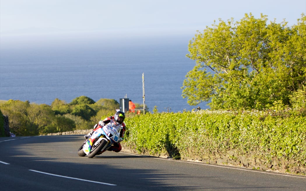 New Zealand rider Bruce Anstey during the 2015 Isle of Man TT Races.