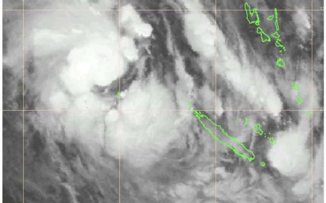 A satellite image of Cyclone Gretel near New Caledonia on Sunday.
