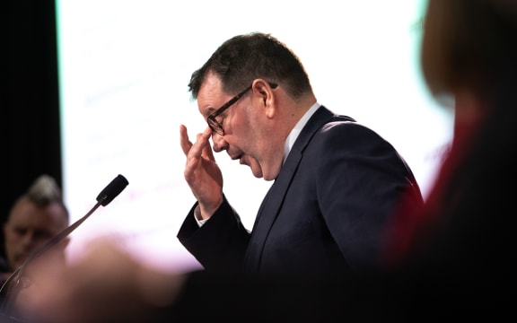 Finance Minister Grant Robertson announcing Budget 2023.