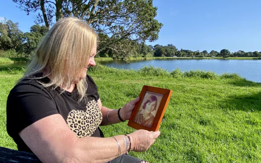 Maxine Capes holds a photo of her beloved brother, Neville, who was 17 when he was killed by drunk and speeding driver, Peter Napier, also known as Nepia, in 1982 at Waiuku.