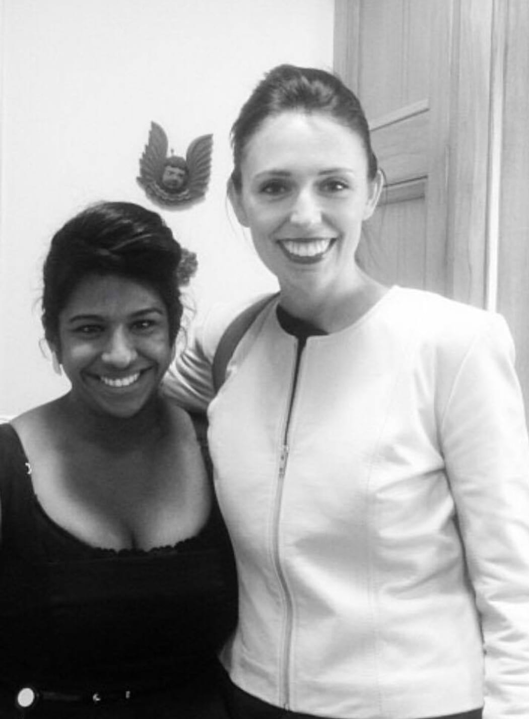 Jacinda Ardern with Lamia Imam at Parliament in 2013.