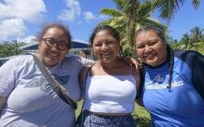 Local youths who participated in the Niue Walk for life. (From Left) Kirsten Feilo-Makapa, Sialofa Feilo-Hasina and Siale Kuki-Lagatule.