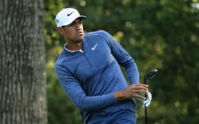 AUGUSTA, GA - APRIL 06: Tony Finau of the United States plays his shot from the second tee during the second round of the 2018 Masters Tournament at Augusta National Golf Club on April 6, 2018 in Augusta, Georgia. Andrew Redington/Getty Images/AFP