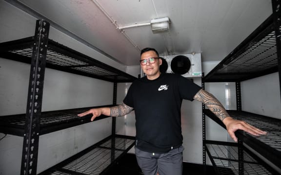 David Letele at Buttabean Motivation's food bank in Wiri.