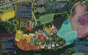 Hamlton Gardens Redevelopment Plan - the carpark area in green is currently the Rhododendron Lawn
