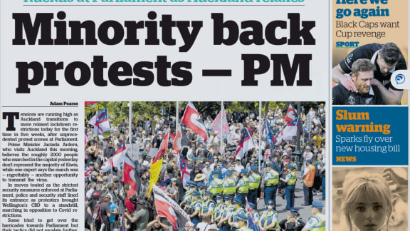 The New Zealand Herald front page on Wednesday.