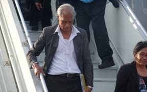 Tonga's Prime Minister 'Akilisi Pohiva arrives at the Pacific Islands Forum in Port Moresby
