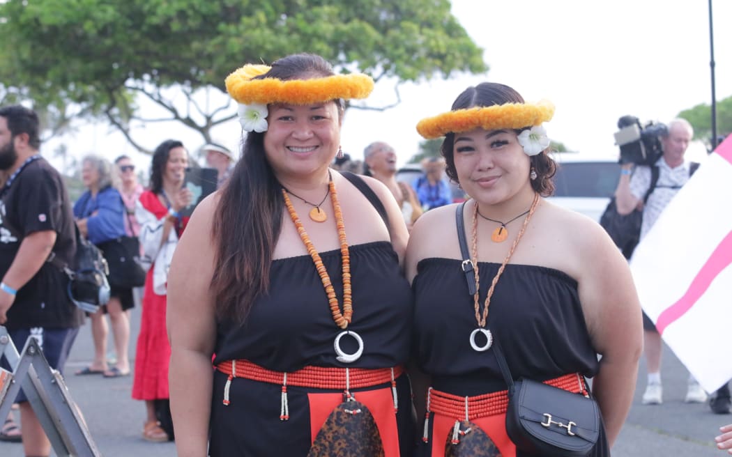 Delegates preparing for the Wa'a welcoming.