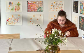 Studio2 Artist Darcie Preston with a Matariki exhibition