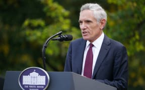 In this file photo taken in September, White House Covid-19 adviser Dr Scott Atlas speaks on testing in the Rose Garden of the White House.