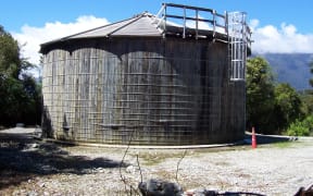 The new timber tank on Zeilian Hill.